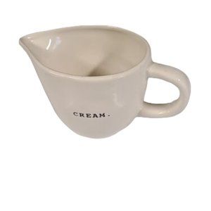 Rae Dunn Cream Typewriter Small Font Creamer Ivory Pitcher Mug Off White Magenta
